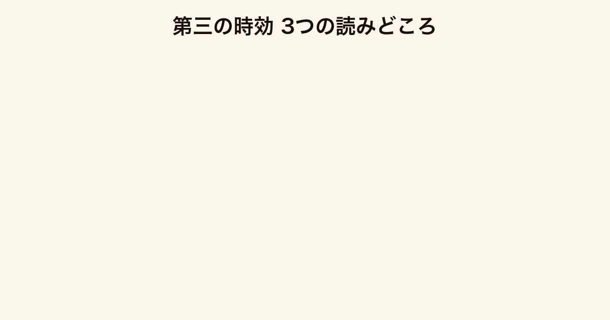 第三の時効 3つの読みどころ（警察小説の完成度・三班長の人間ドラマ・逆転の仕掛け）