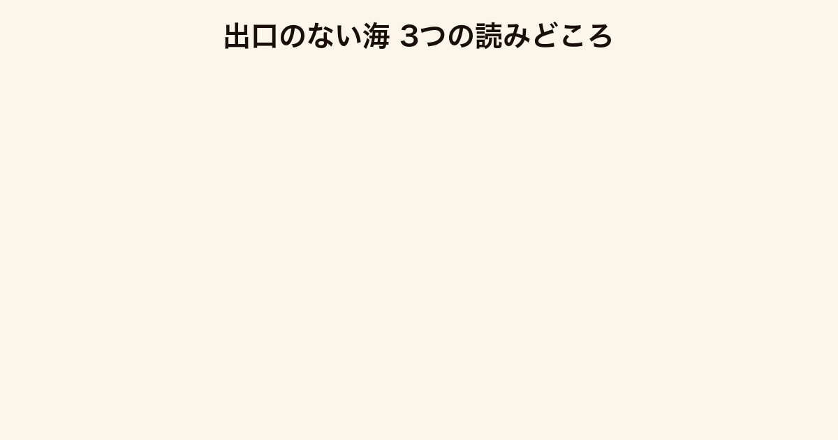 出口のない海 3つの読みどころ(戦争青春小説・回天の重み・組織と個人)