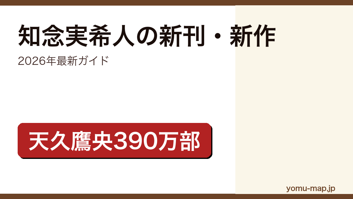 知念実希人の新刊・新作ガイド記事のアイキャッチ画像(2026年最新版・天久鷹央シリーズ累計390万部)