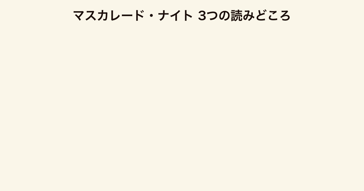 マスカレード・ナイト 3つの読みどころ（刑事とホテルマンの再タッグ・仮面の群像劇・加速するサスペンス）