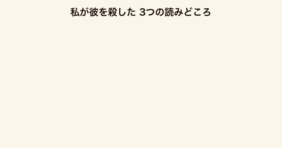 私が彼を殺した 3つの読みどころ（犯人を明示しない構成・全員の思い込み・加賀恭一郎の推理）