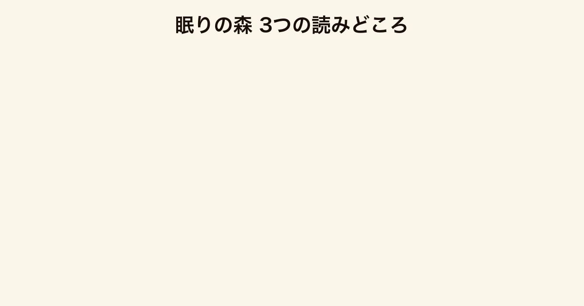 眠りの森 3つの読みどころ（加賀の原点・ミステリと恋愛・バレエの世界）