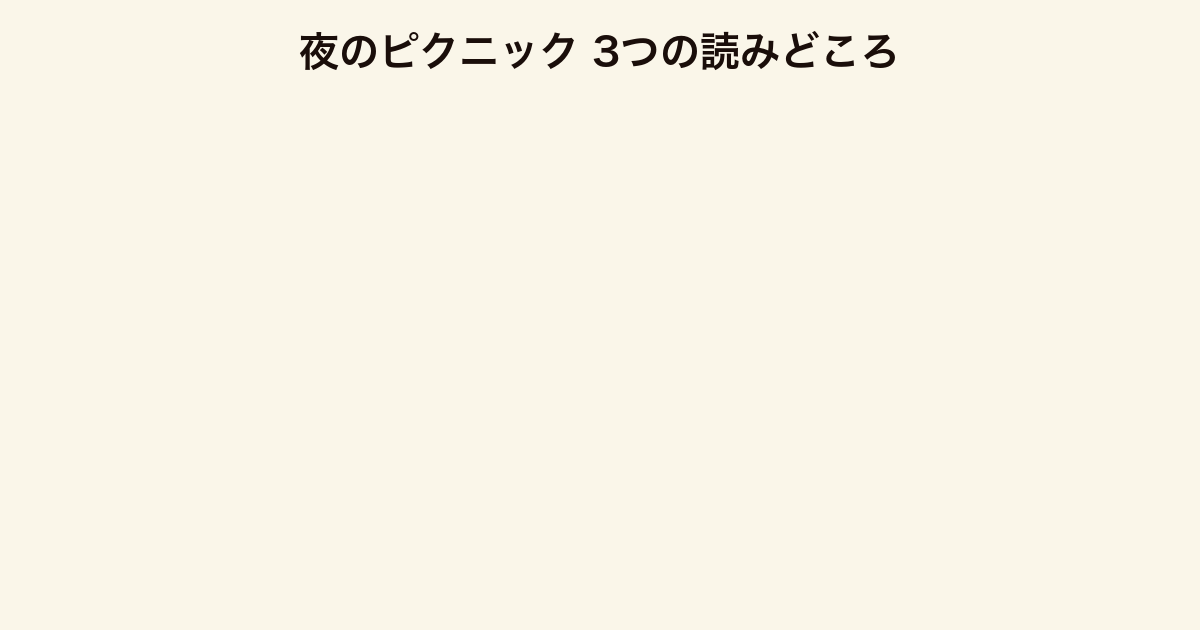 夜のピクニック 3つの読みどころ（繊細な心理描写・歩行祭という舞台・秘密がほどける構成）
