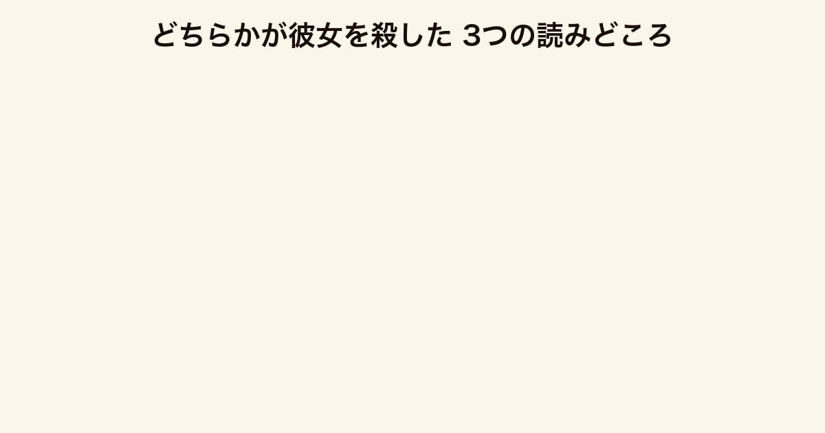 どちらかが彼女を殺した 3つの読みどころ（犯人を明かさない構成・兄康正の視点の緊張感・手がかりを読み解く快感）