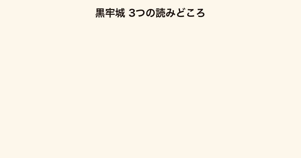 黒牢城 3つの読みどころ(史上初の制覇・戦国安楽椅子探偵・武将の知的対決)