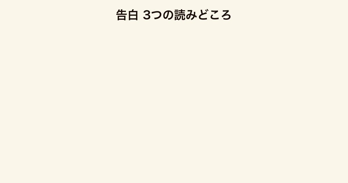 告白 3つの読みどころ（本屋大賞の快挙・イヤミスの原点・多重告白形式）