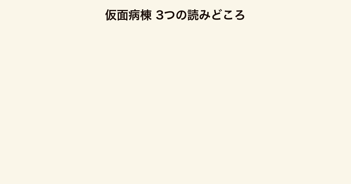 仮面病棟 3つの読みどころ(密室サスペンス・どんでん返し・医療描写のリアリティ)