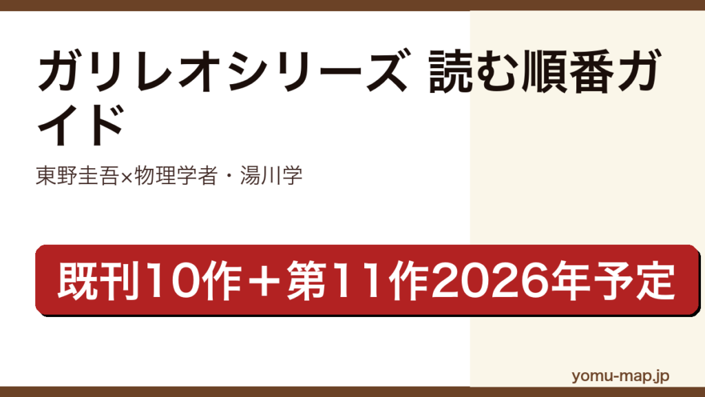 ガリレオシリーズの読む順番ガイド記事のアイキャッチ画像（東野圭吾・湯川学・既刊10作＋第11作に対応・2026年最新版）