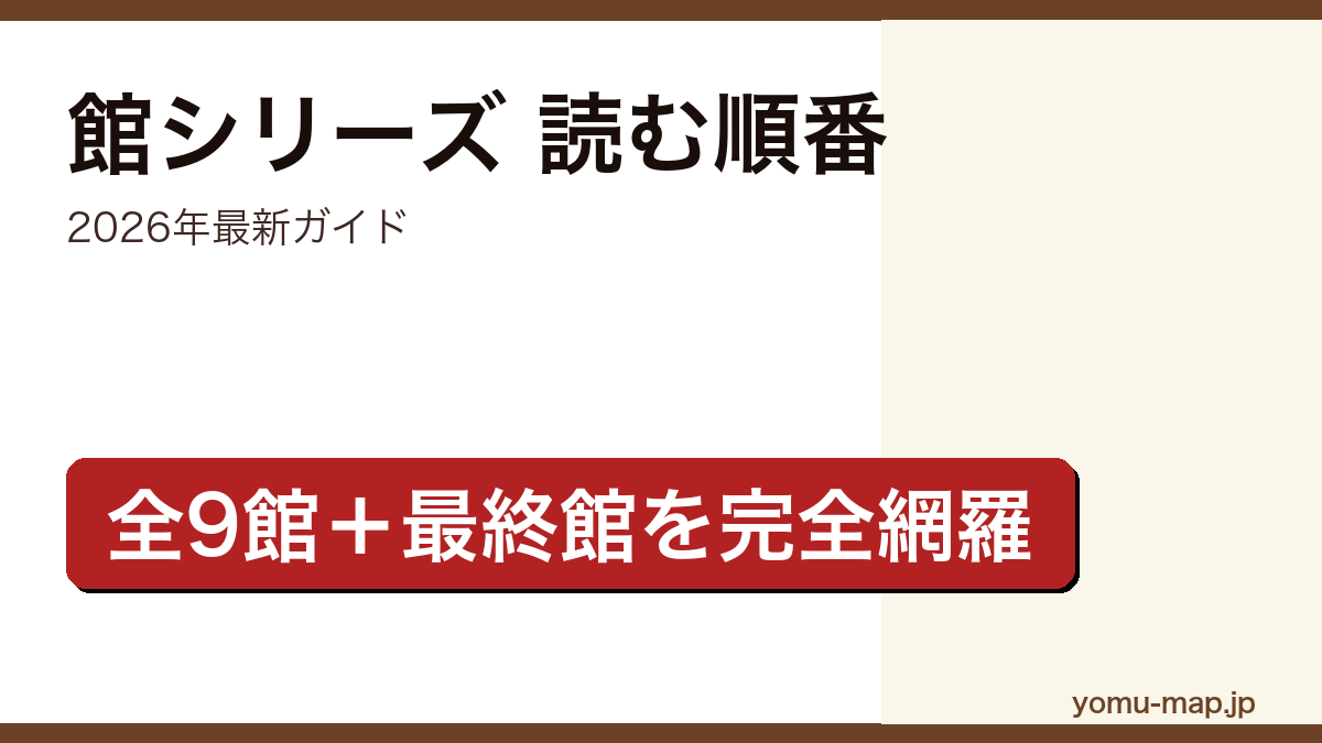 綾辻行人 館シリーズを読む順番ガイド記事のアイキャッチ画像（2026年最新版・全9館＋最終館）