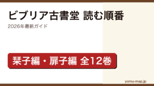 ビブリア古書堂の事件手帖を読む順番ガイド記事のアイキャッチ画像（2026年最新版・栞子編＋扉子編 全12巻）