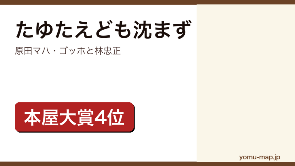 原田マハ『たゆたえども沈まず』のサムネイル。ゴッホと画商・林忠正を描くアート小説であることを示す。