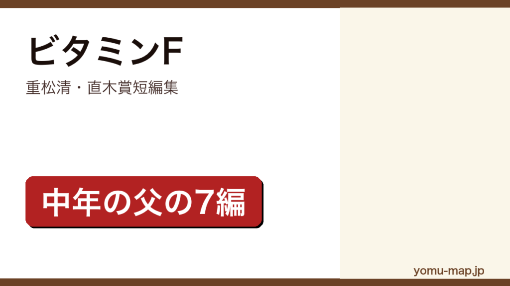 ビタミンF（重松清・直木賞短編集・中年の父の7編）レビュー記事のアイキャッチ画像