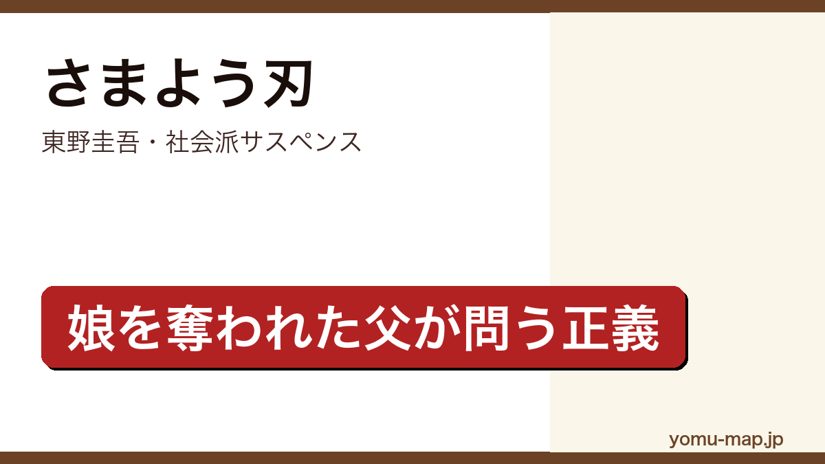 さまよう刃（東野圭吾・少年犯罪で娘を奪われた父の復讐と法と正義を問う社会派長編）レビュー記事のアイキャッチ画像
