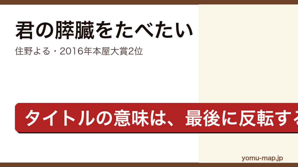 君の膵臓をたべたい（住野よる・2016年本屋大賞第2位）レビュー記事のアイキャッチ画像