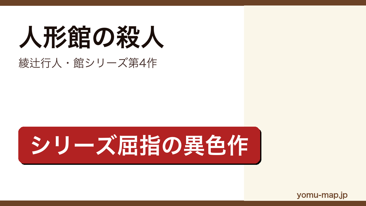 人形館の殺人(綾辻行人の館シリーズ第4作。京都の屋敷を舞台にした本格ミステリー)レビュー記事のアイキャッチ画像