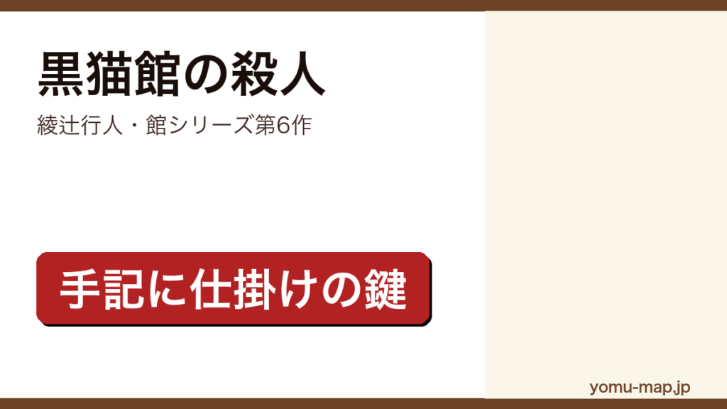 黒猫館の殺人（綾辻行人の館シリーズ第6作。記憶を失った老人が遺した手記をめぐる本格ミステリー）レビュー記事のアイキャッチ画像