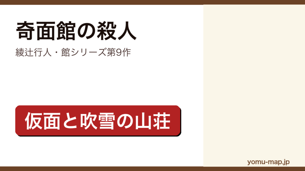 奇面館の殺人（綾辻行人の館シリーズ第9作。仮面と吹雪の山荘を描いた本格ミステリー）レビュー記事のアイキャッチ画像