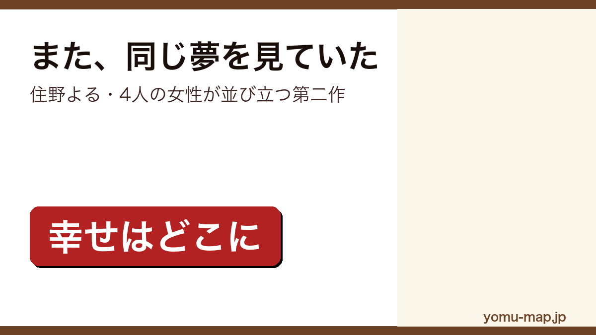 また、同じ夢を見ていた(住野よるの第二作目にあたる青春小説。双葉社刊)レビュー記事のアイキャッチ画像