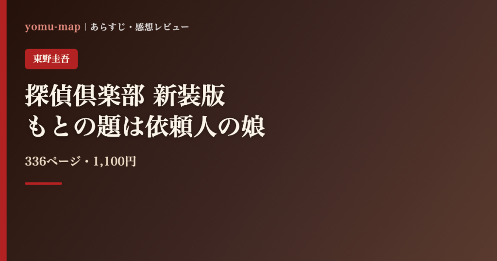 探偵倶楽部 新装版 東野圭吾のレビュー記事アイキャッチ画像
