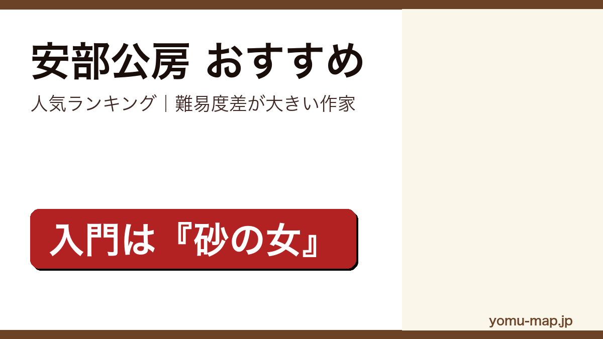 安部公房のおすすめ小説 人気ランキングを紹介する記事のアイキャッチ画像