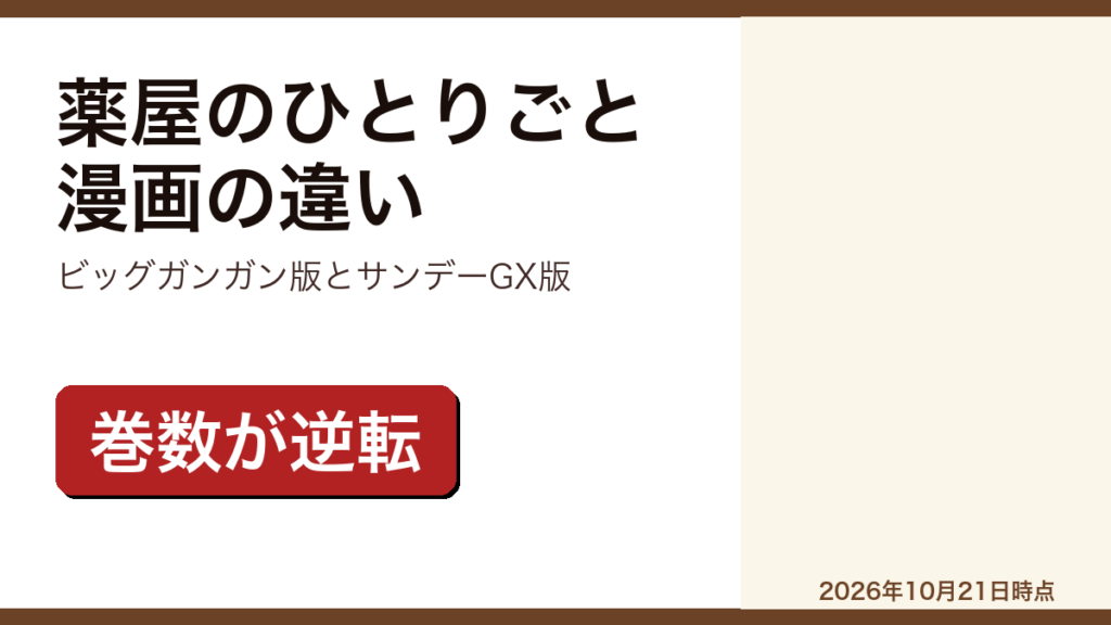 薬屋のひとりごとの漫画2種類の違いをまとめた記事のアイキャッチ画像