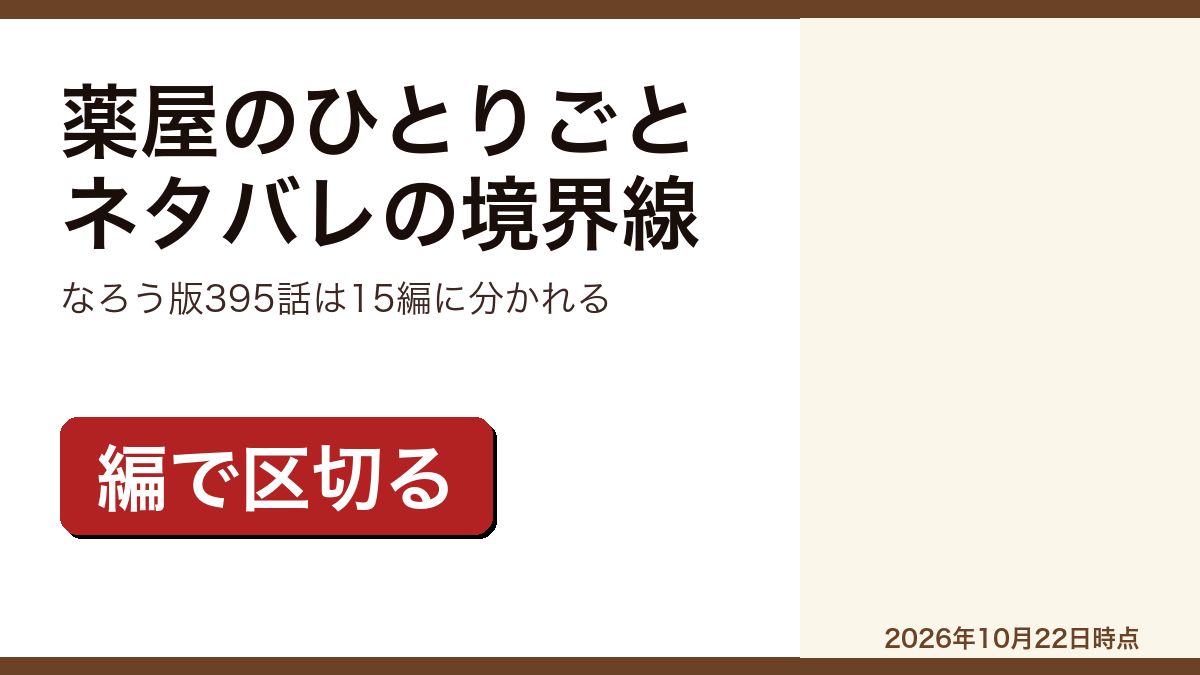 薬屋のひとりごとのネタバレの境界線を整理した記事のアイキャッチ画像